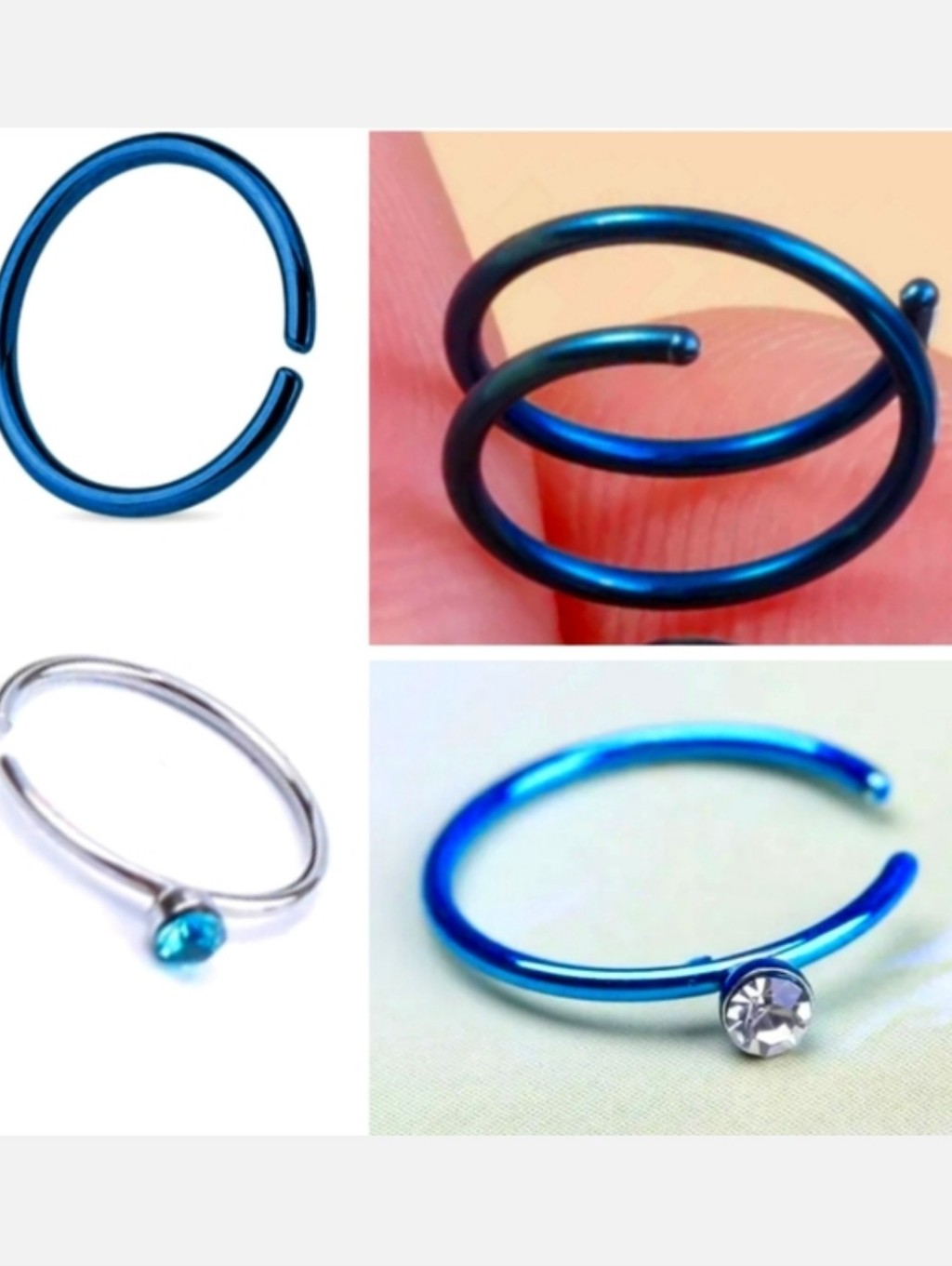 4 Nose Ring Hoops